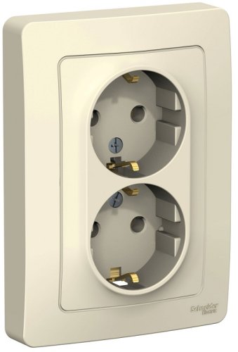 Розетка с заземлением Systeme Electric Blanca 1-м. 2-мод. молочный картинка